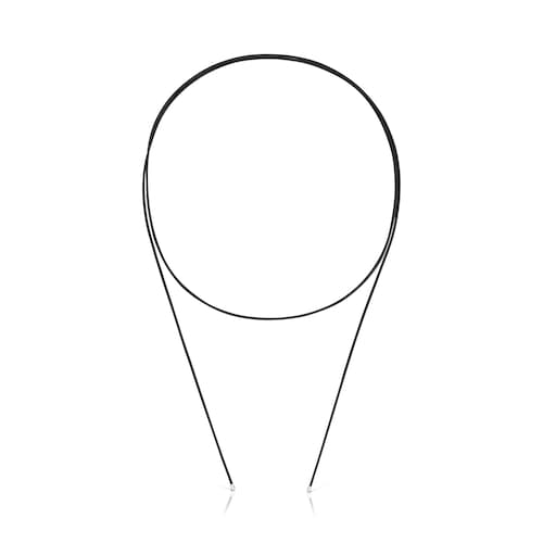 Długi Naszyjnik ze srebra w kolorze czarnym TOUS Basics