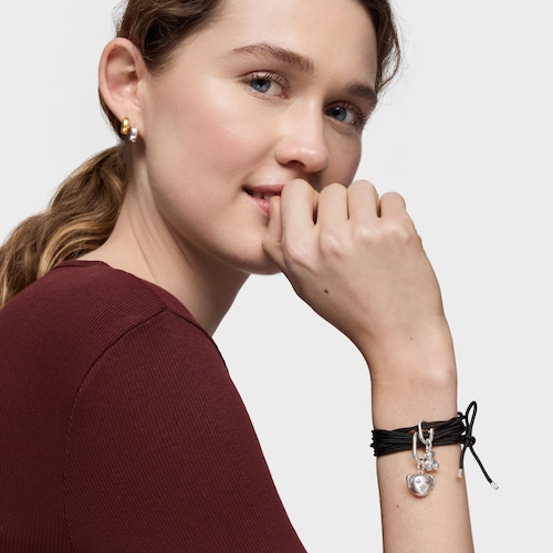 Długi Naszyjnik ze srebra w kolorze czarnym TOUS Basics