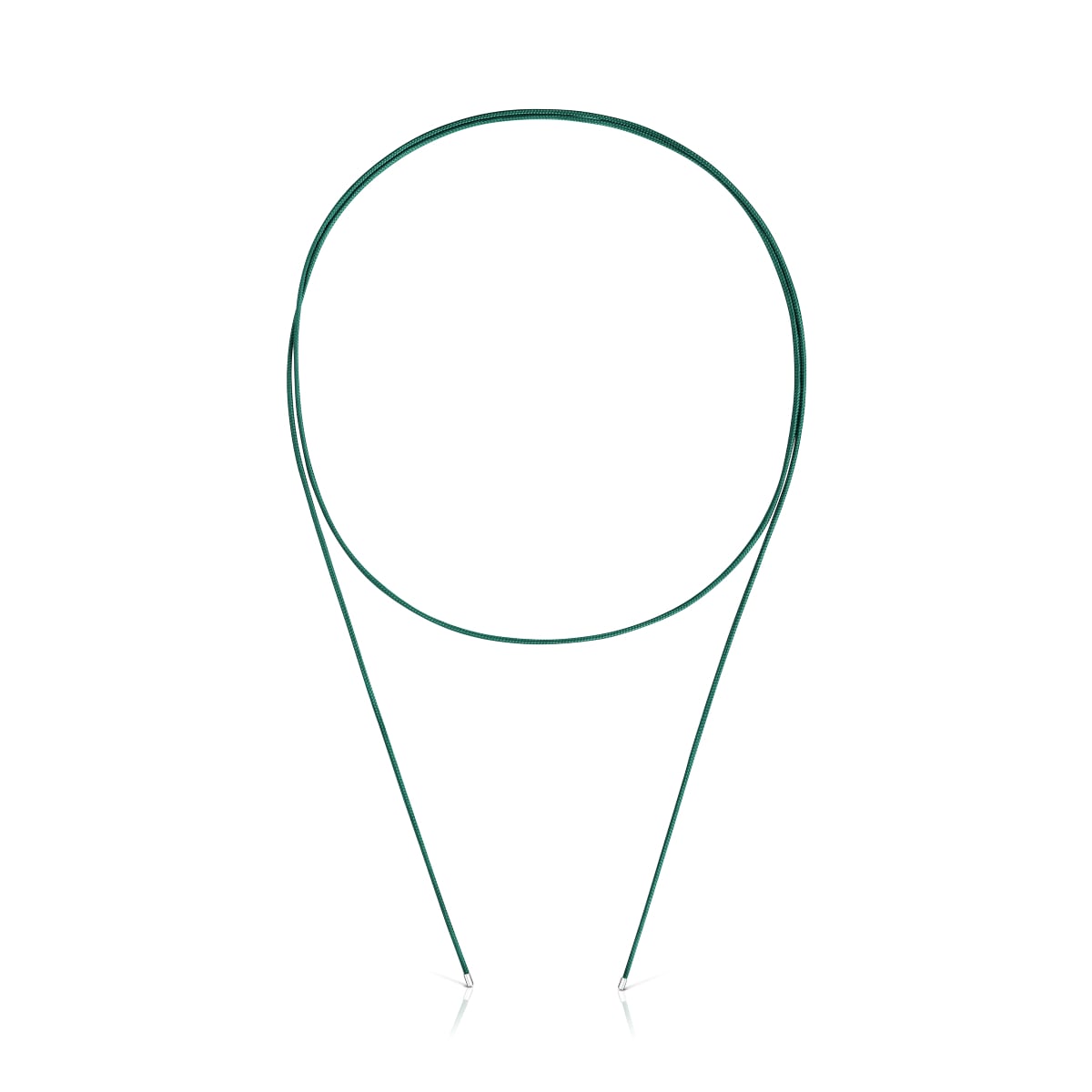 Tous - Collar Largo De Plata Y Cordón Color Verde Tous Basics - Verde