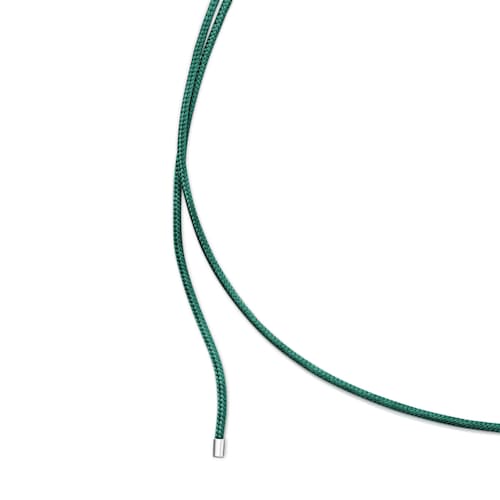 Collar largo de plata y cord&oacute;n color verde TOUS Basics