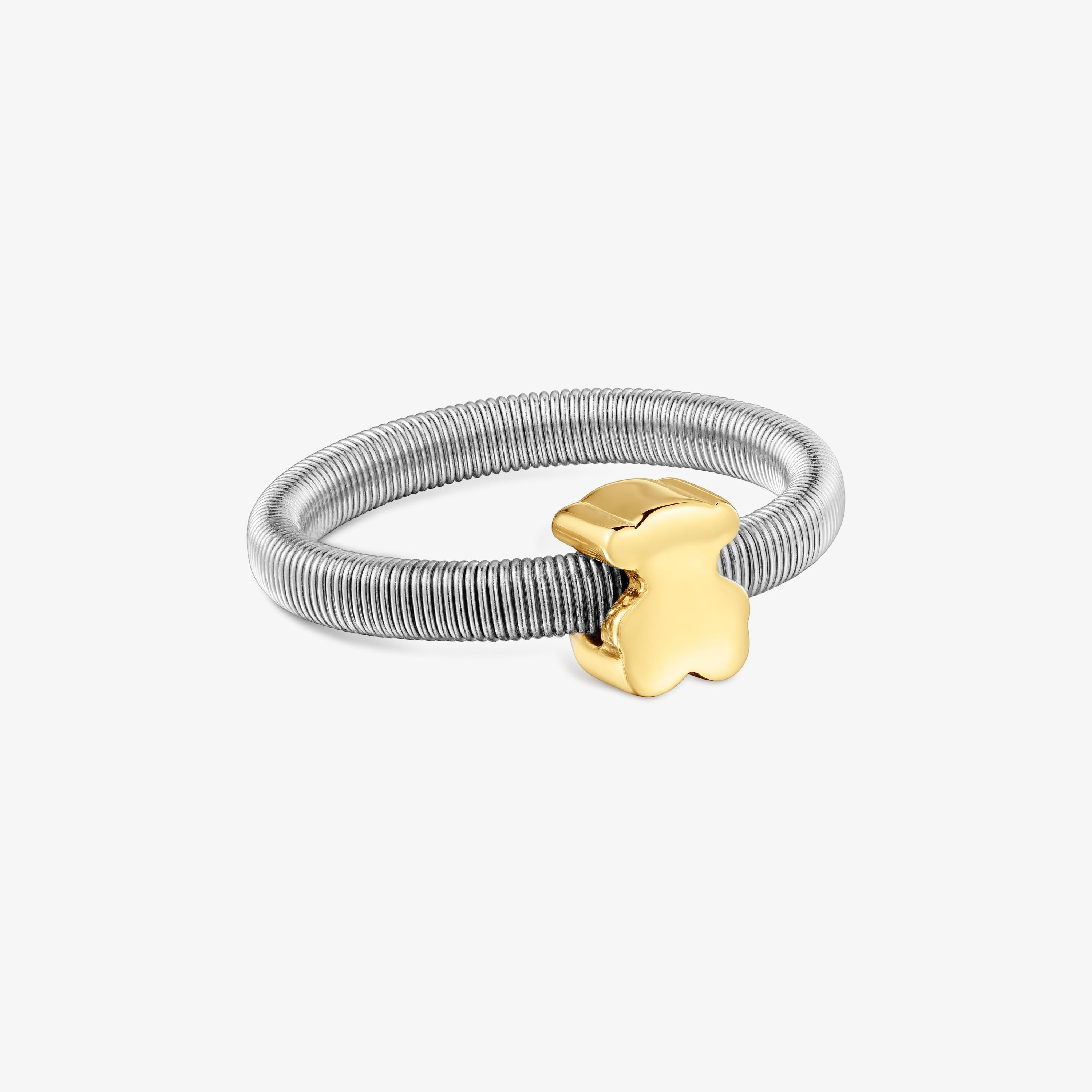 Bear Ring with 18K gold vermeil and steel TOUS Mesh Tube | TOUS