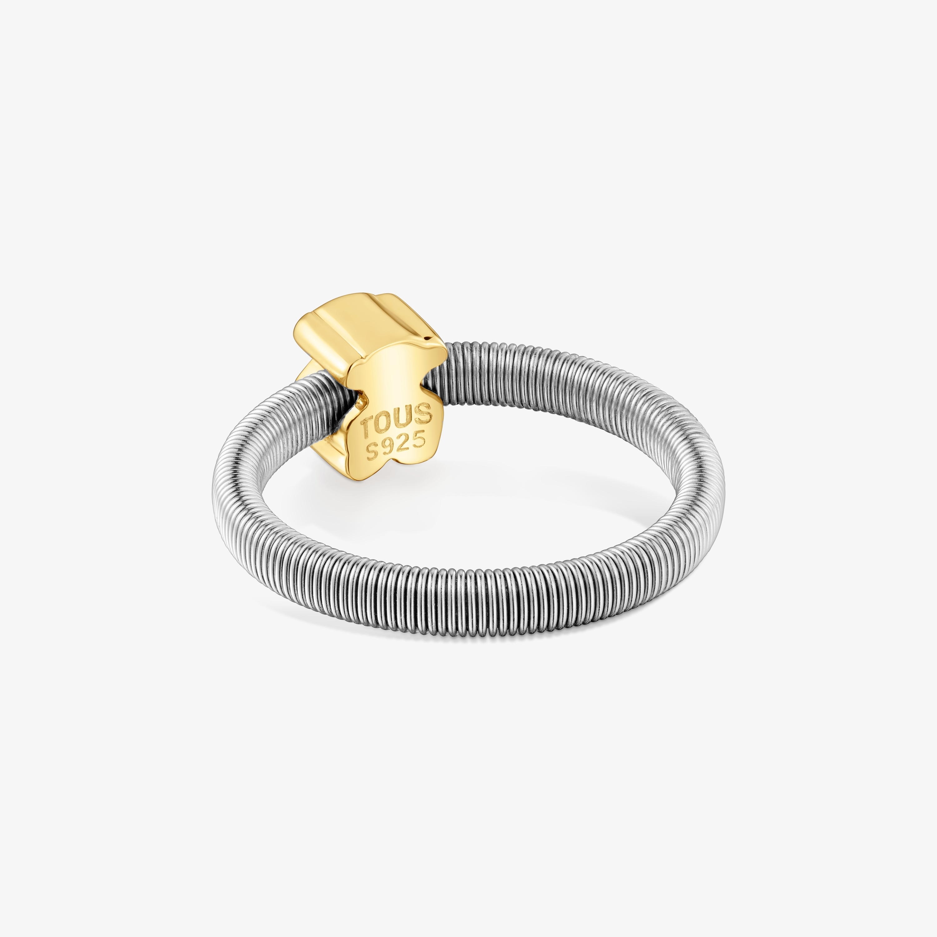 Bear Ring with 18K gold vermeil and steel TOUS Mesh Tube | TOUS