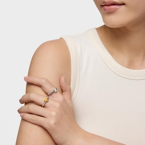 Ring TOUS Mesh Tube aus 18&nbsp;kt vergoldetem Silber und Stahl mit B&auml;renmotiv