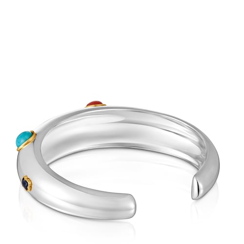 Pulsera esclava bicolor y gemas Warm