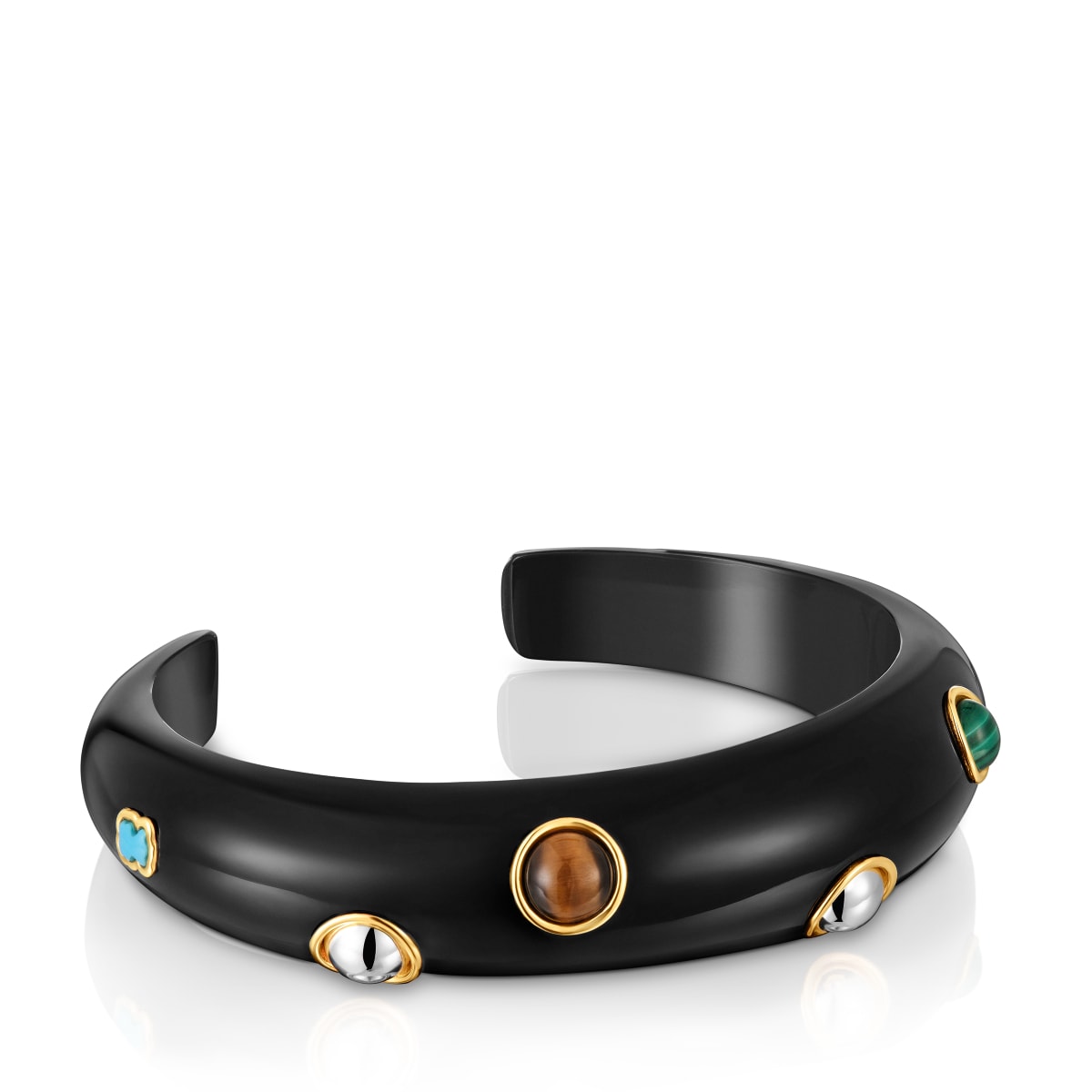 Tous - Pulsera Esclava Bicolor De Resina Negra Y Gemas Warm - Negro