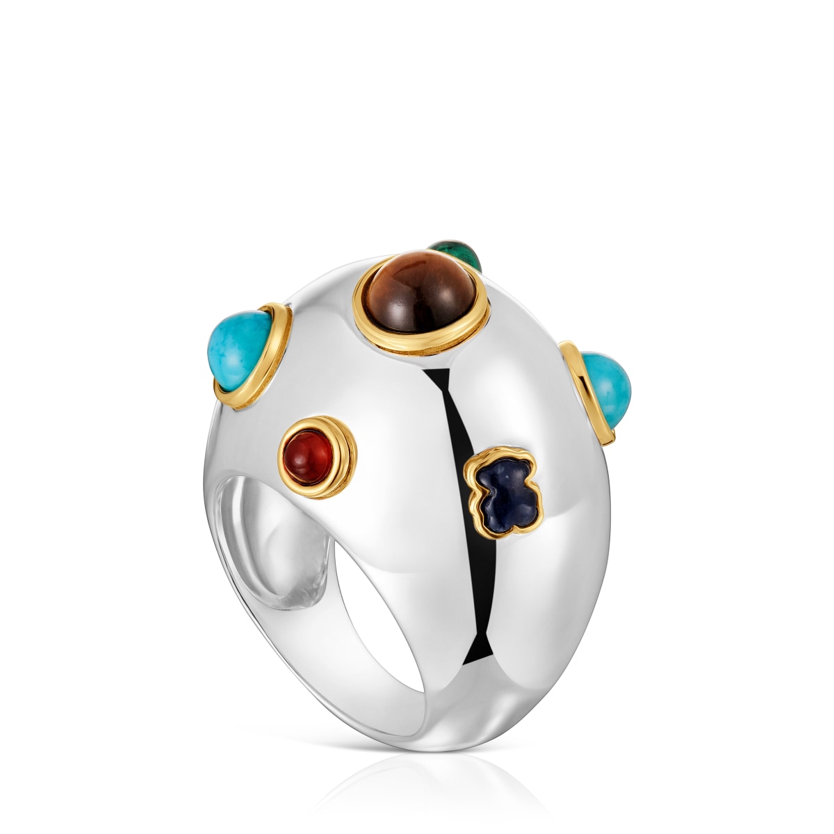 Tous - Anillo Bicolor Y Gemas Warm Talla 14