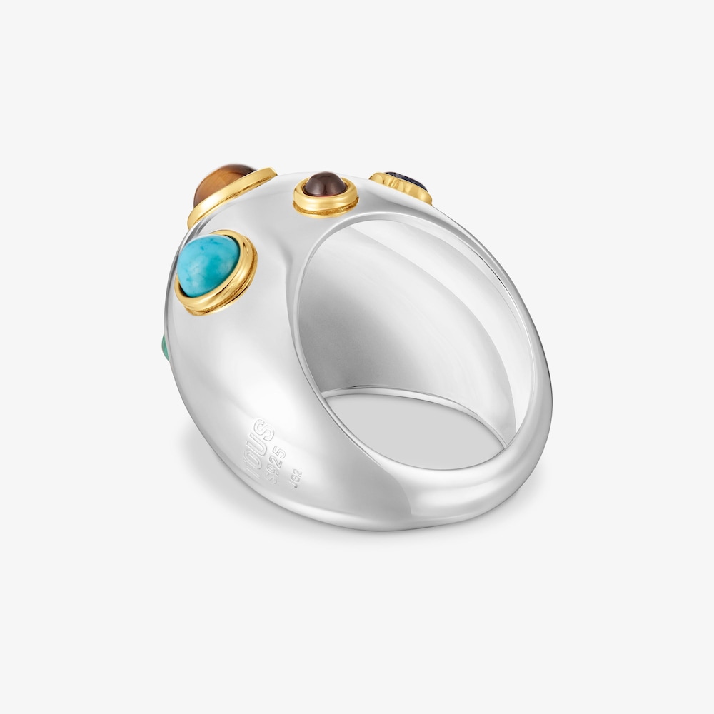 Dwukolorowy Pierścionek z kamieniami szlachetnymi TOUS Warm