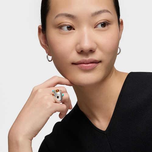 Anell bicolor i gemmes Warm