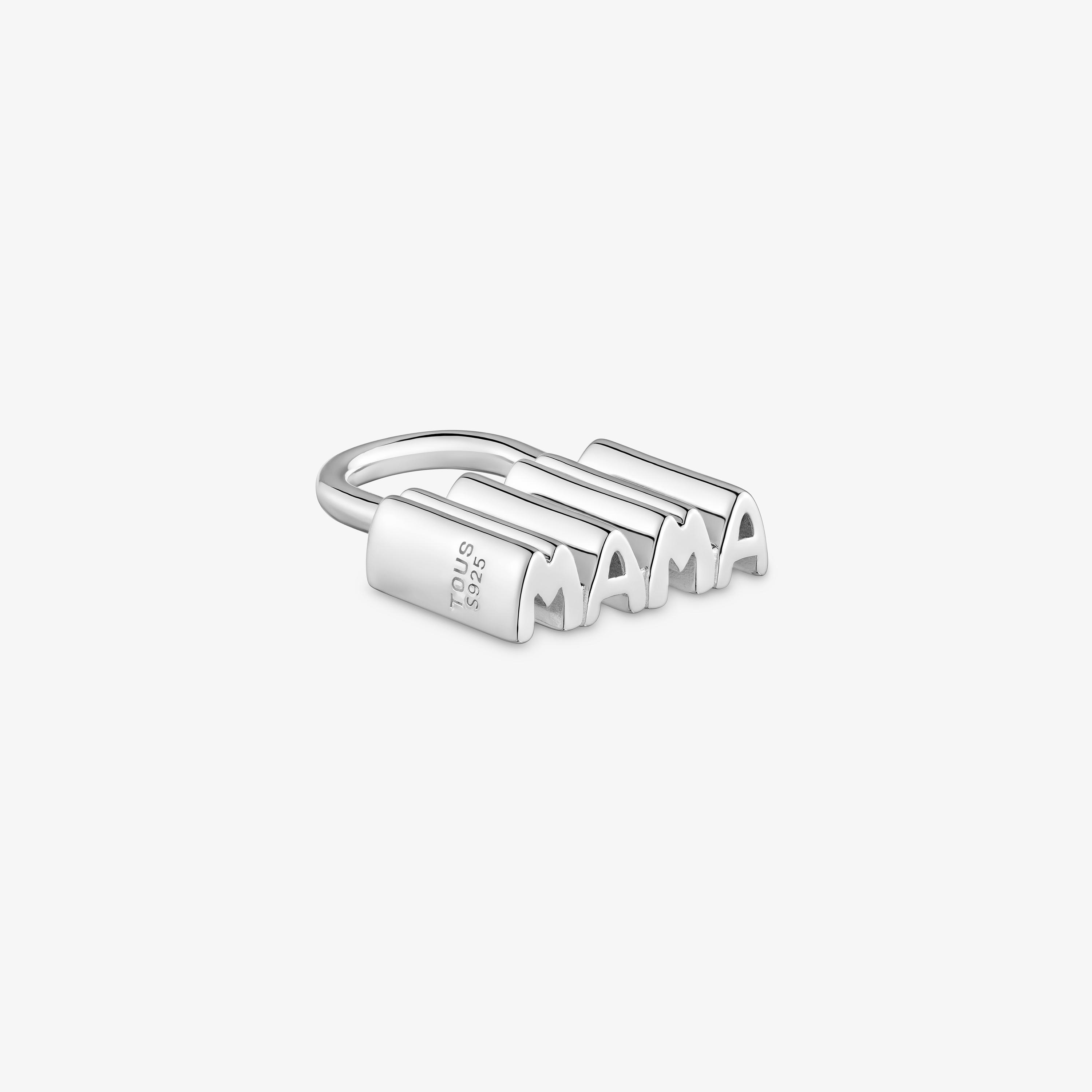 Silver padlock motif Pendant TOUS Mama