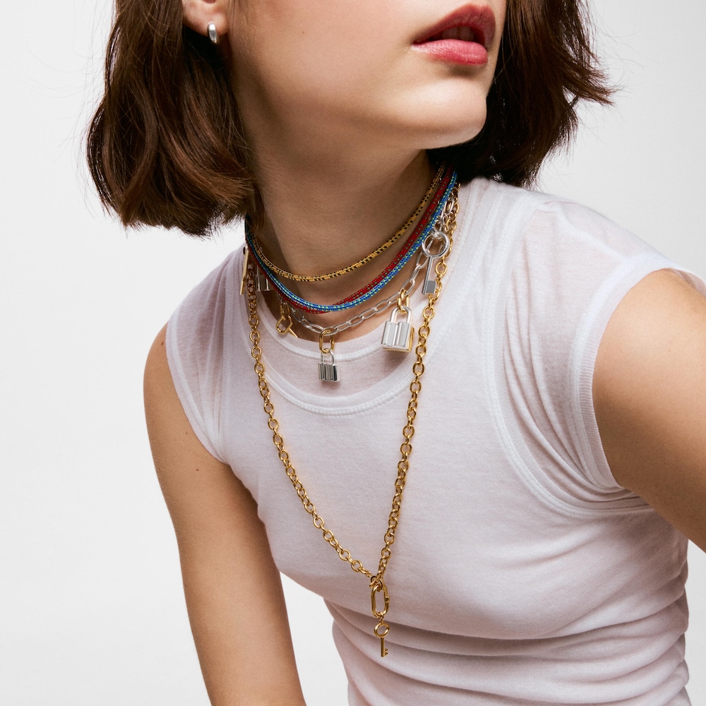 27&nbsp;mm Pendant with 18K gold vermeil and key motif TOUS Unlock