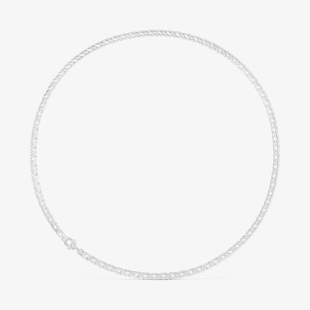 Collier cha&icirc;ne double maille for&ccedil;at en argent TOUS MANIFESTO