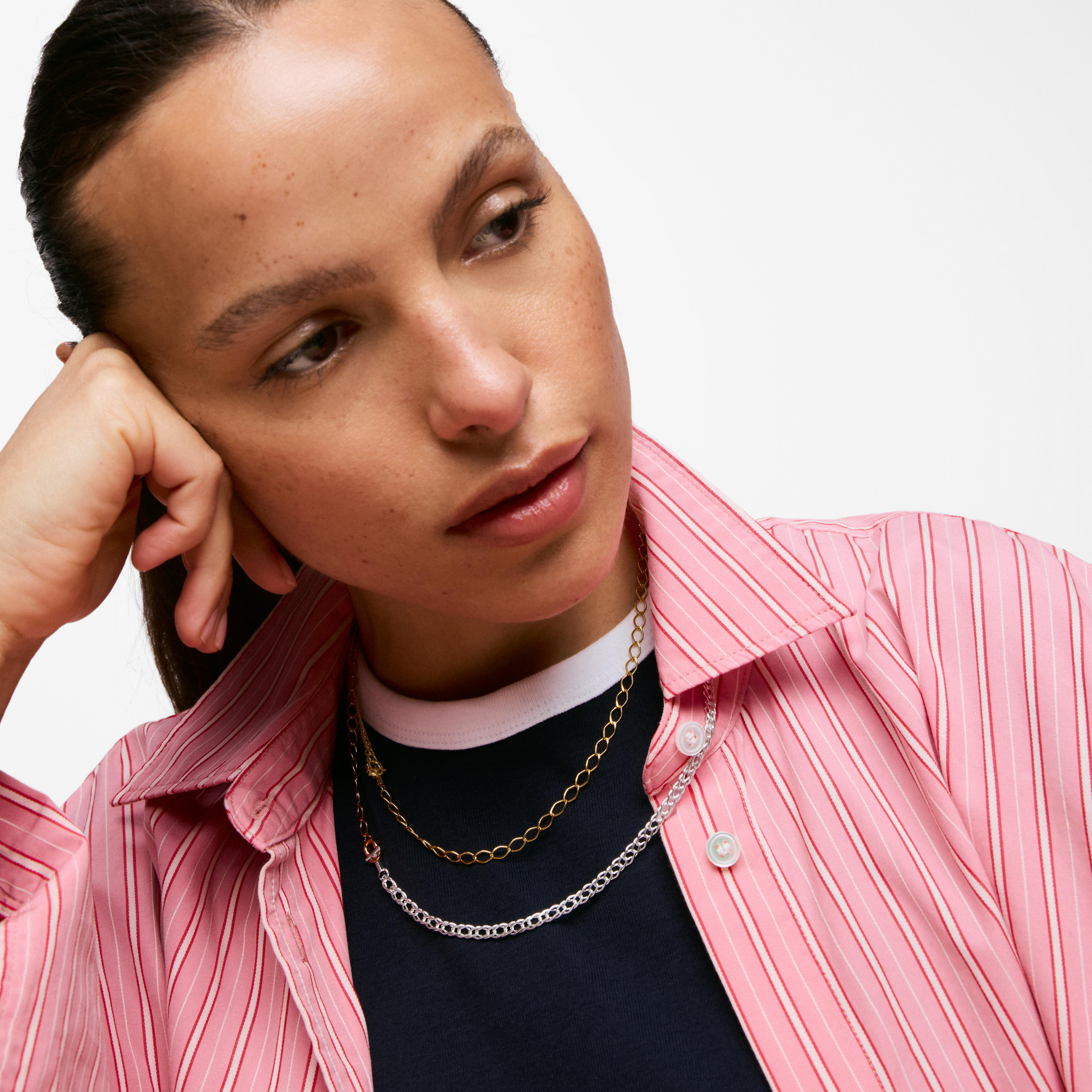 Silver Necklace with double curb chain TOUS MANIFESTO