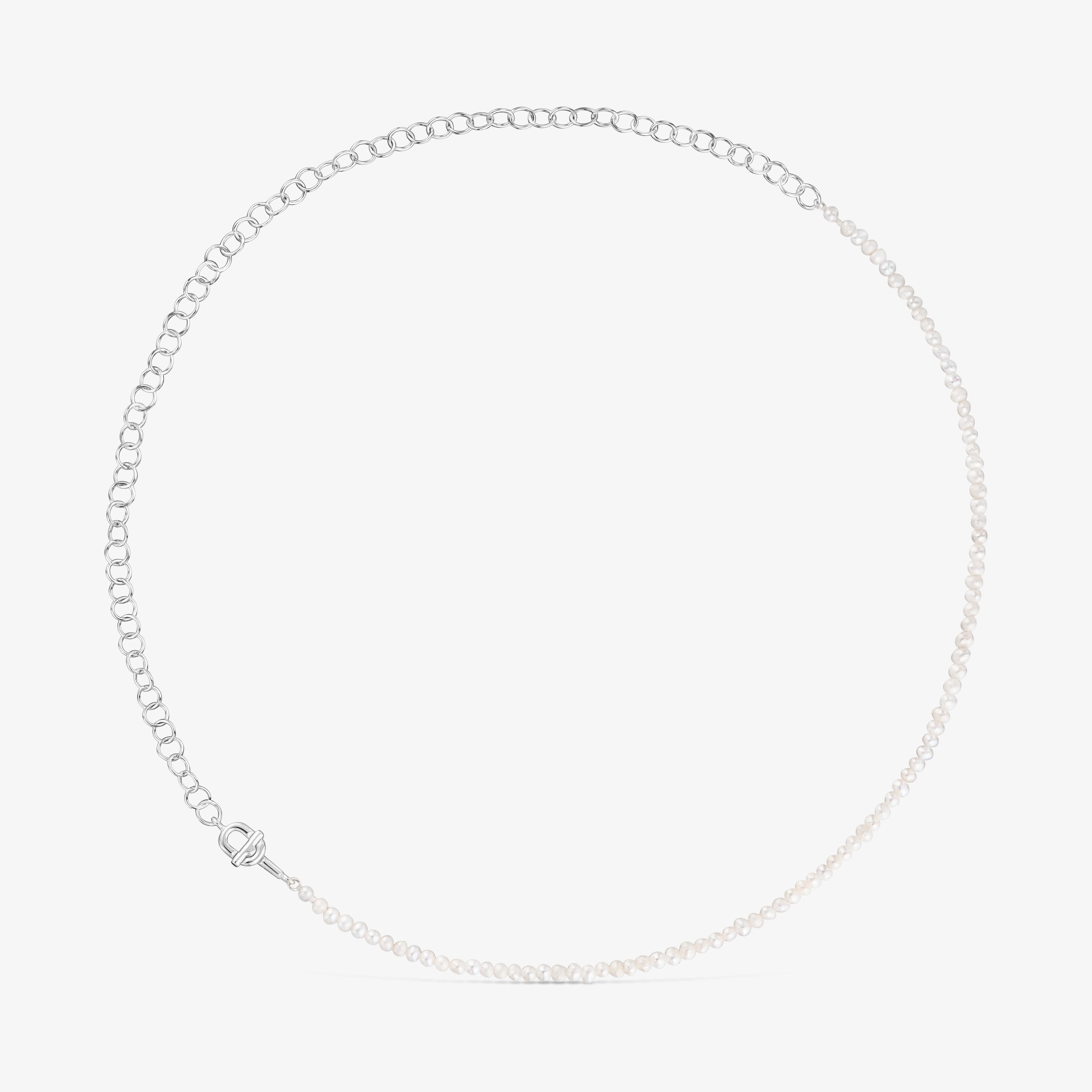Silver Chain necklace with cultured pearls TOUS MANIFESTO