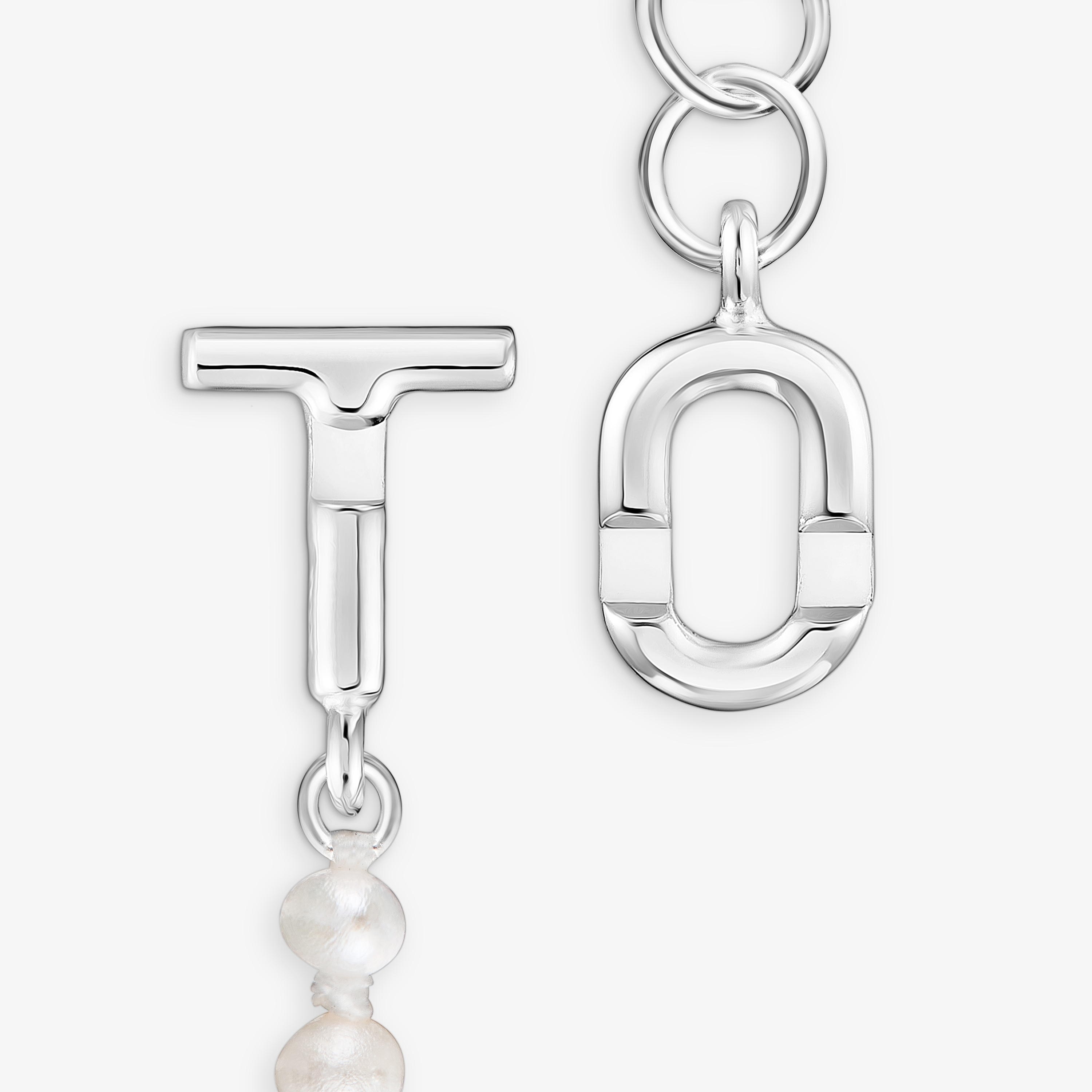 Silver Chain necklace with cultured pearls TOUS MANIFESTO