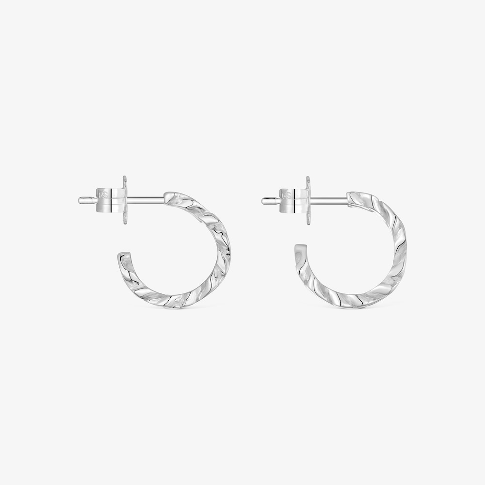 Aretes de aro de plata 27 mm Bear's Chain