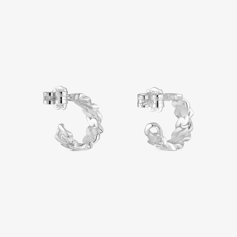 Aretes de aro de plata 27 mm Bear's Chain