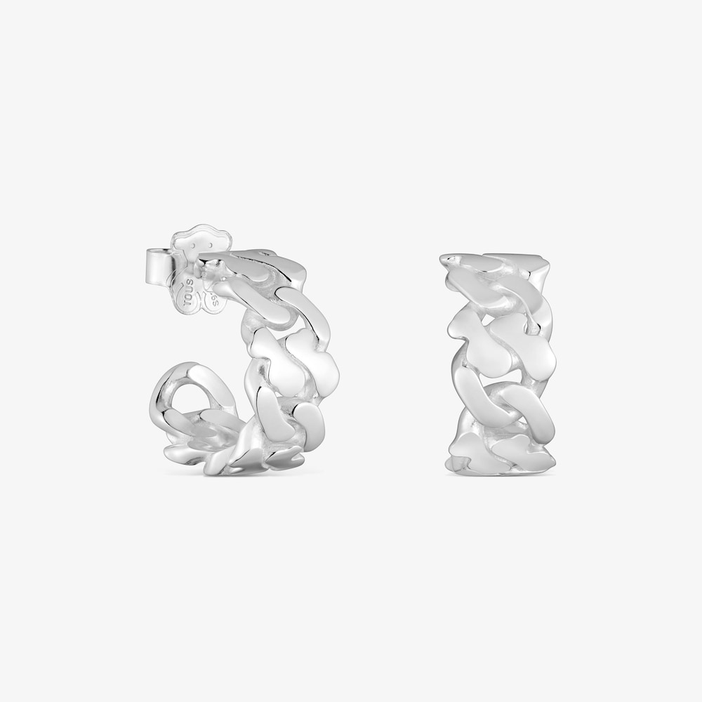 Aretes de aro de plata 17 mm Bear's Chain