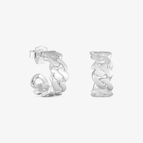 Aretes de aro de plata 17 mm Bear's Chain