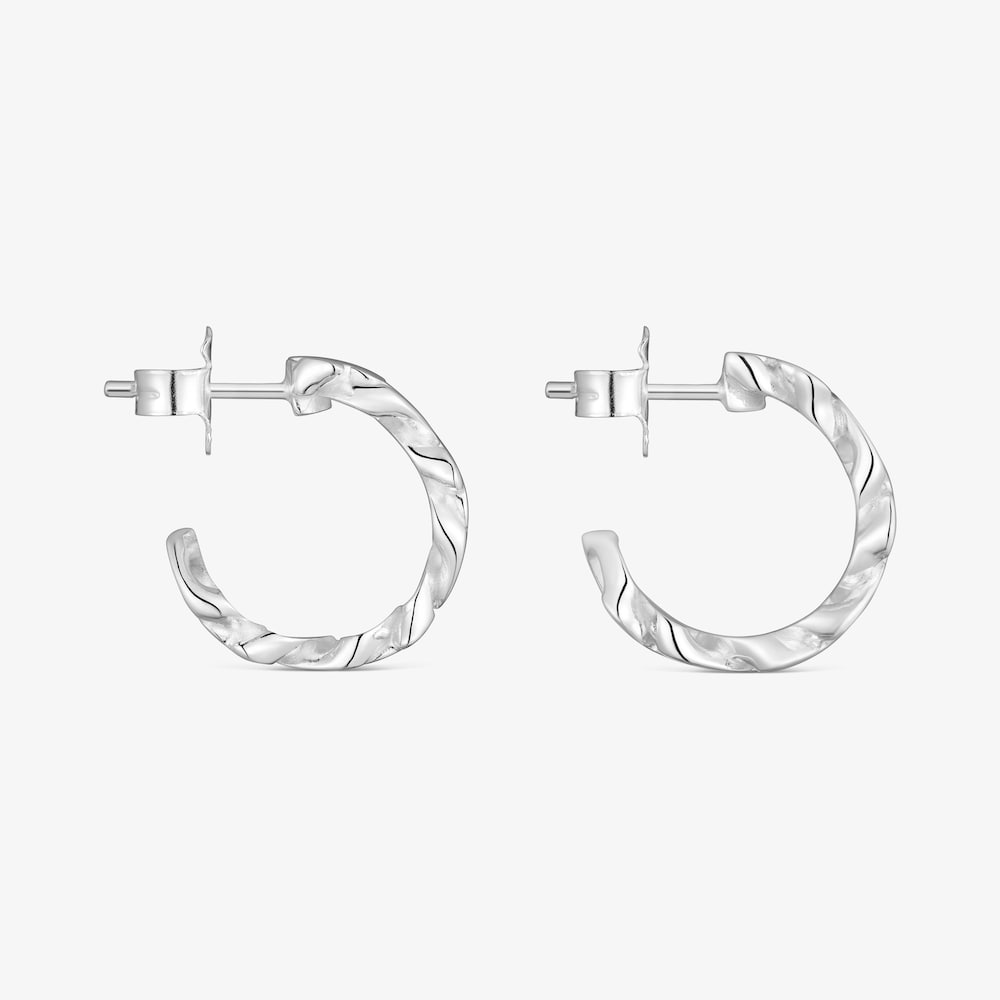 Aretes de aro de plata 17 mm Bear's Chain