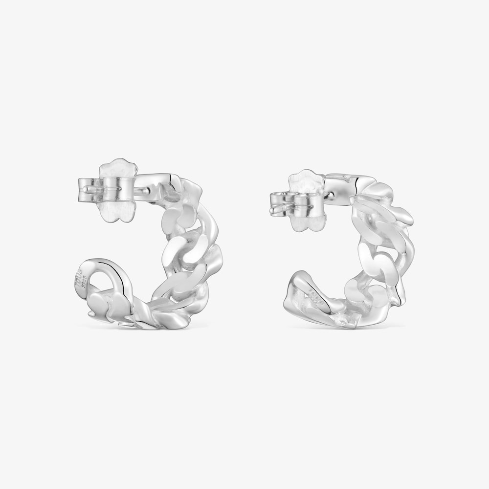 Aretes de aro de plata 17 mm Bear's Chain