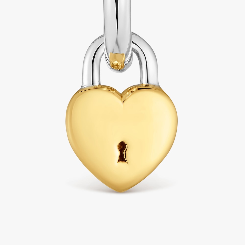 Pendientes de aro bicolor coraz&oacute;n candado TOUS Unlock