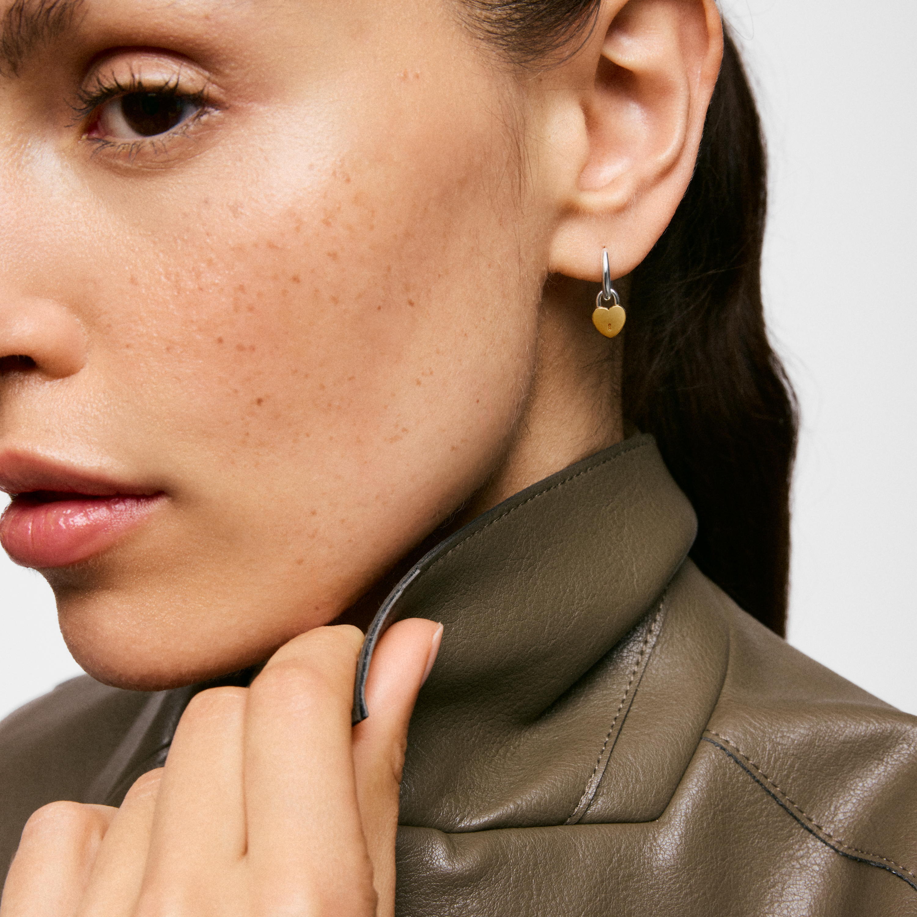 Two-tone heart padlock Hoop earrings TOUS Unlock