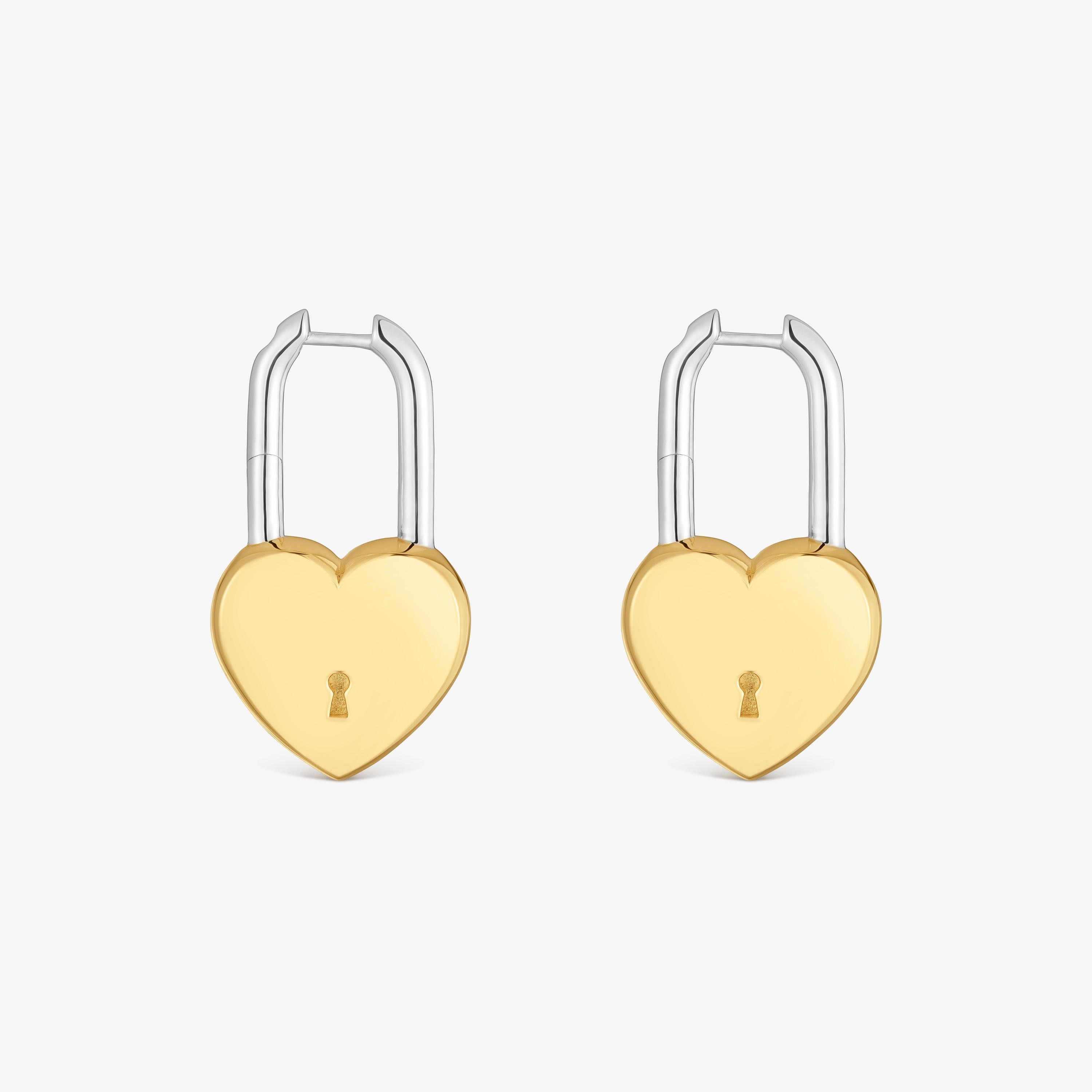 31 mm two-tone heart padlock Hoop earrings TOUS Unlock