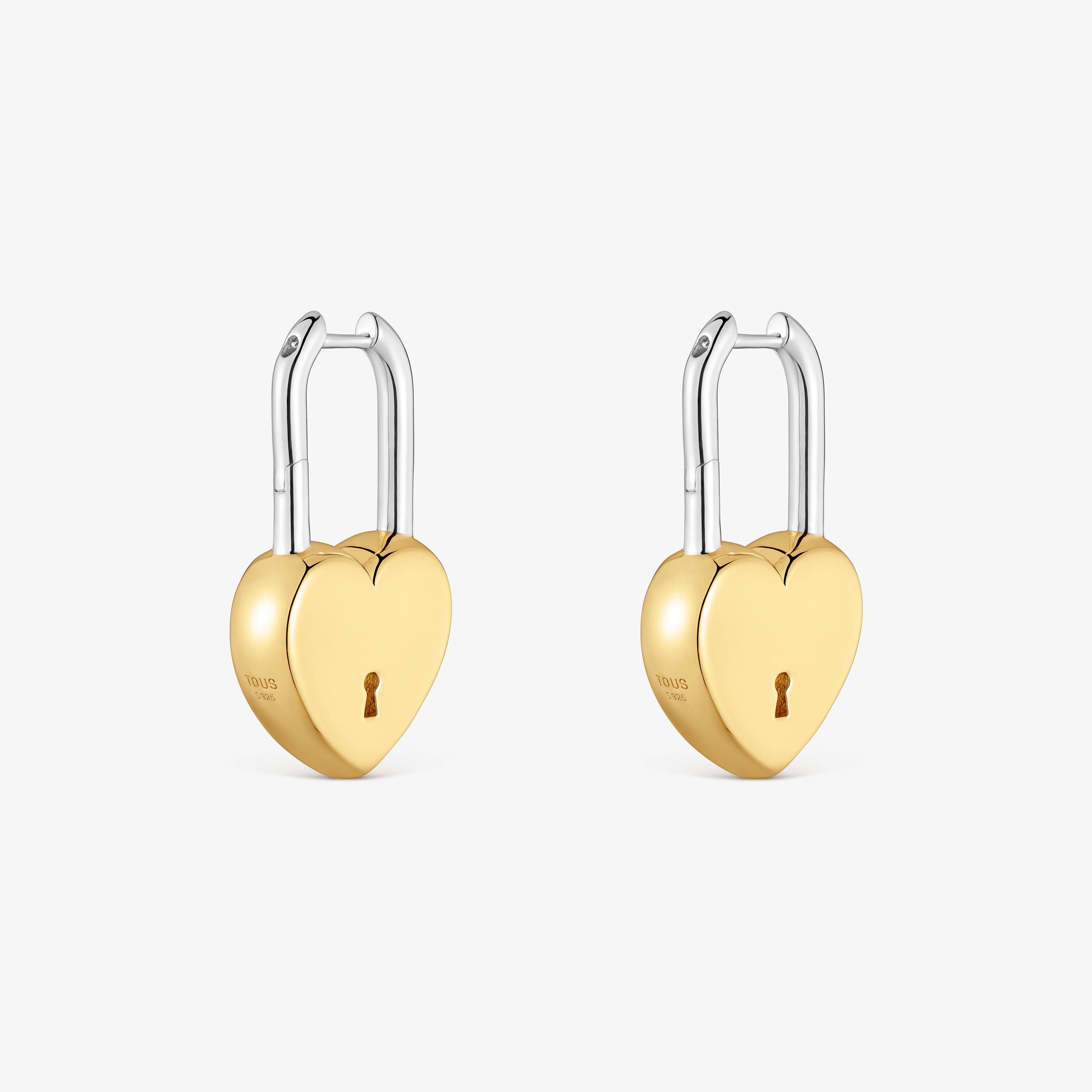 31 mm two-tone heart padlock Hoop earrings TOUS Unlock