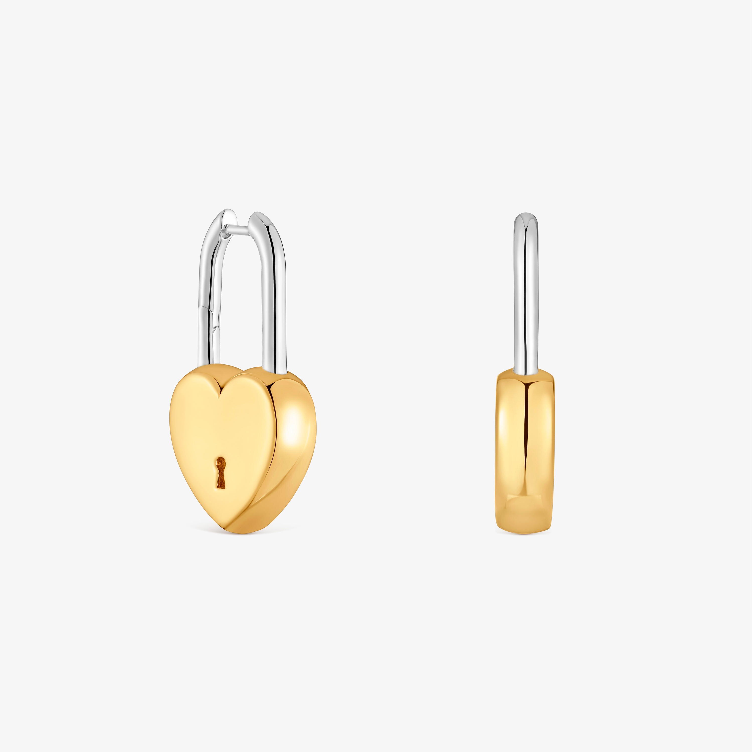31 mm two-tone heart padlock Hoop earrings TOUS Unlock