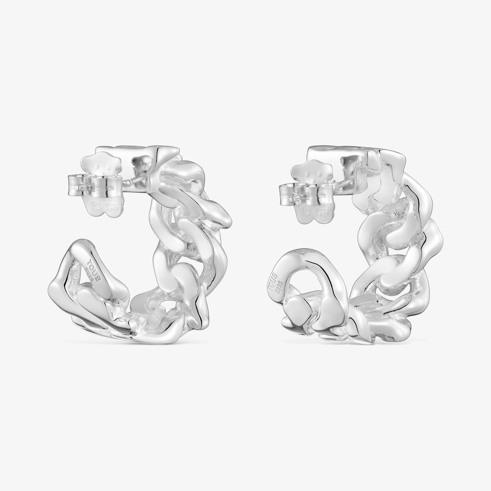 27&nbsp;mm silver Hoop earrings TOUS Bear&rsquo;s Chain