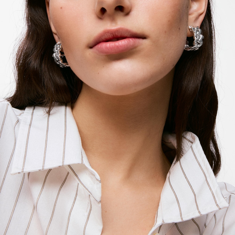 27&nbsp;mm silver Hoop earrings TOUS Bear&rsquo;s Chain