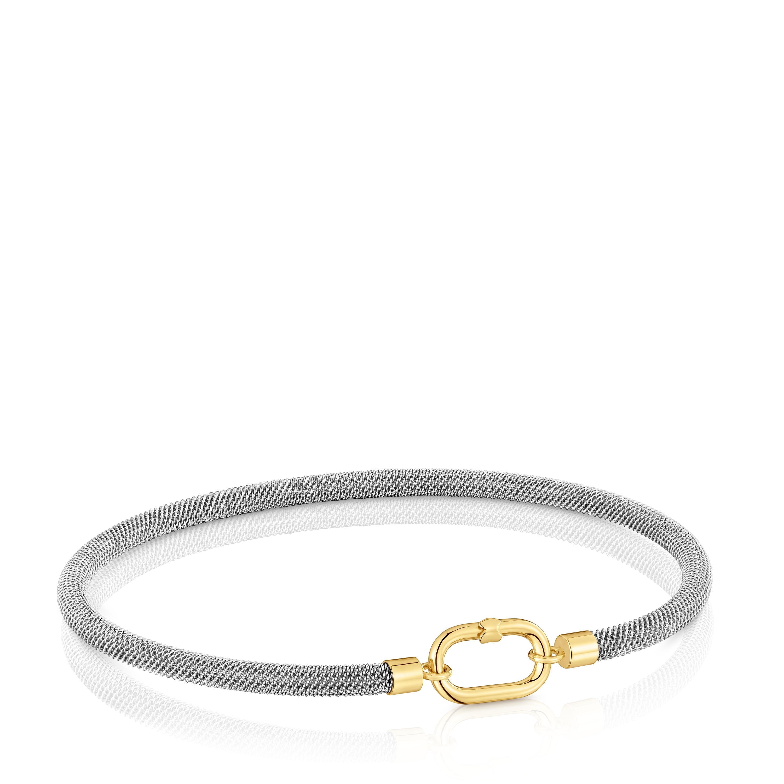 Steel and 14K solid gold Bangle TOUS Unlock