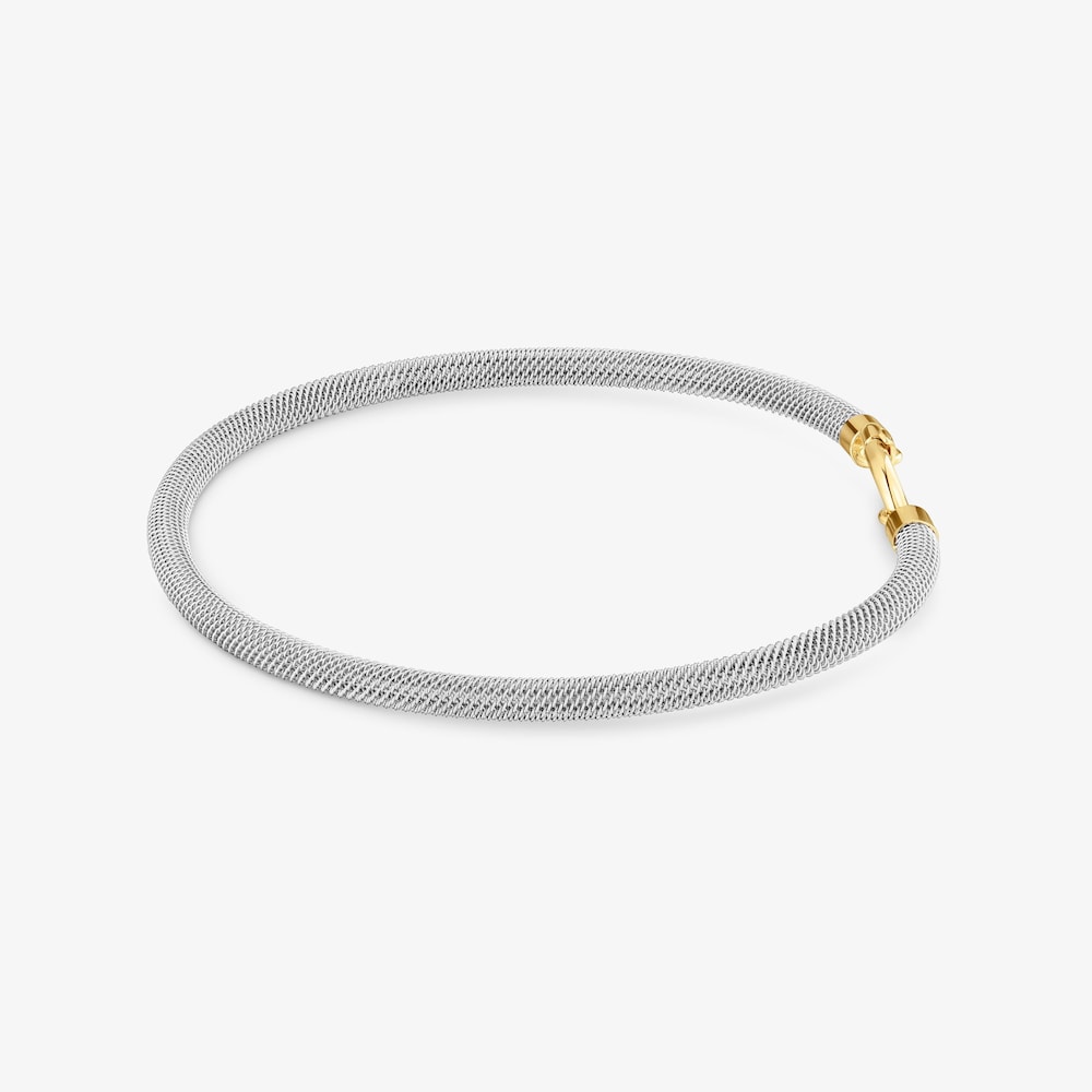 Pulsera esclava de acero y oro 14 kt TOUS Unlock