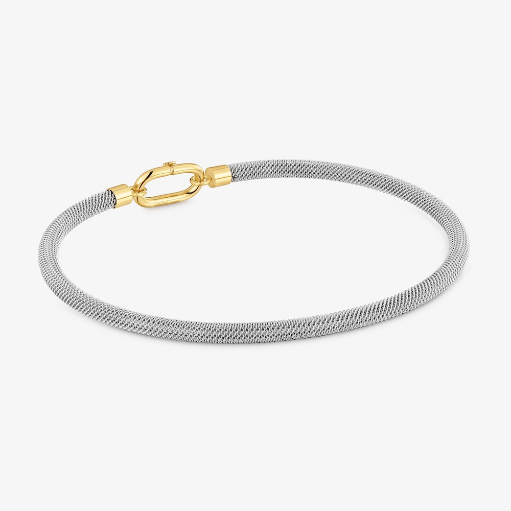 Pulsera esclava de acero y oro 14 kt TOUS Unlock