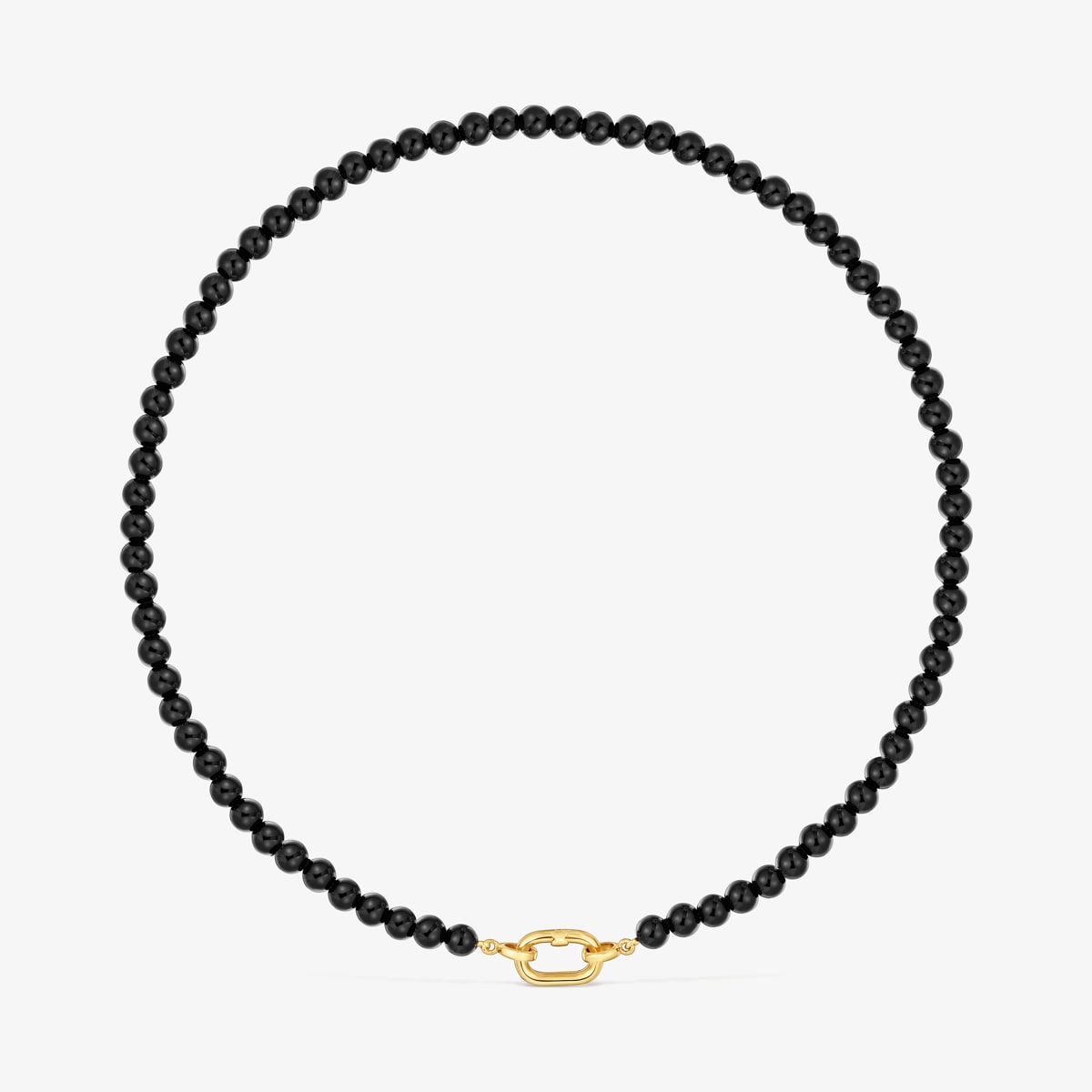 Tous - Collar Corto Con Baño De Oro 18 Kt Sobre Plata Y Ónix Tous Hold Oval - Negro