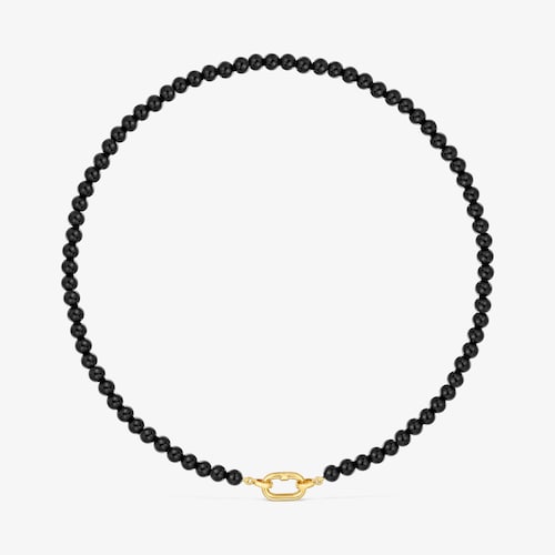 Collar corto con ba&ntilde;o de oro 18 kt sobre plata y &oacute;nix TOUS Hold Oval