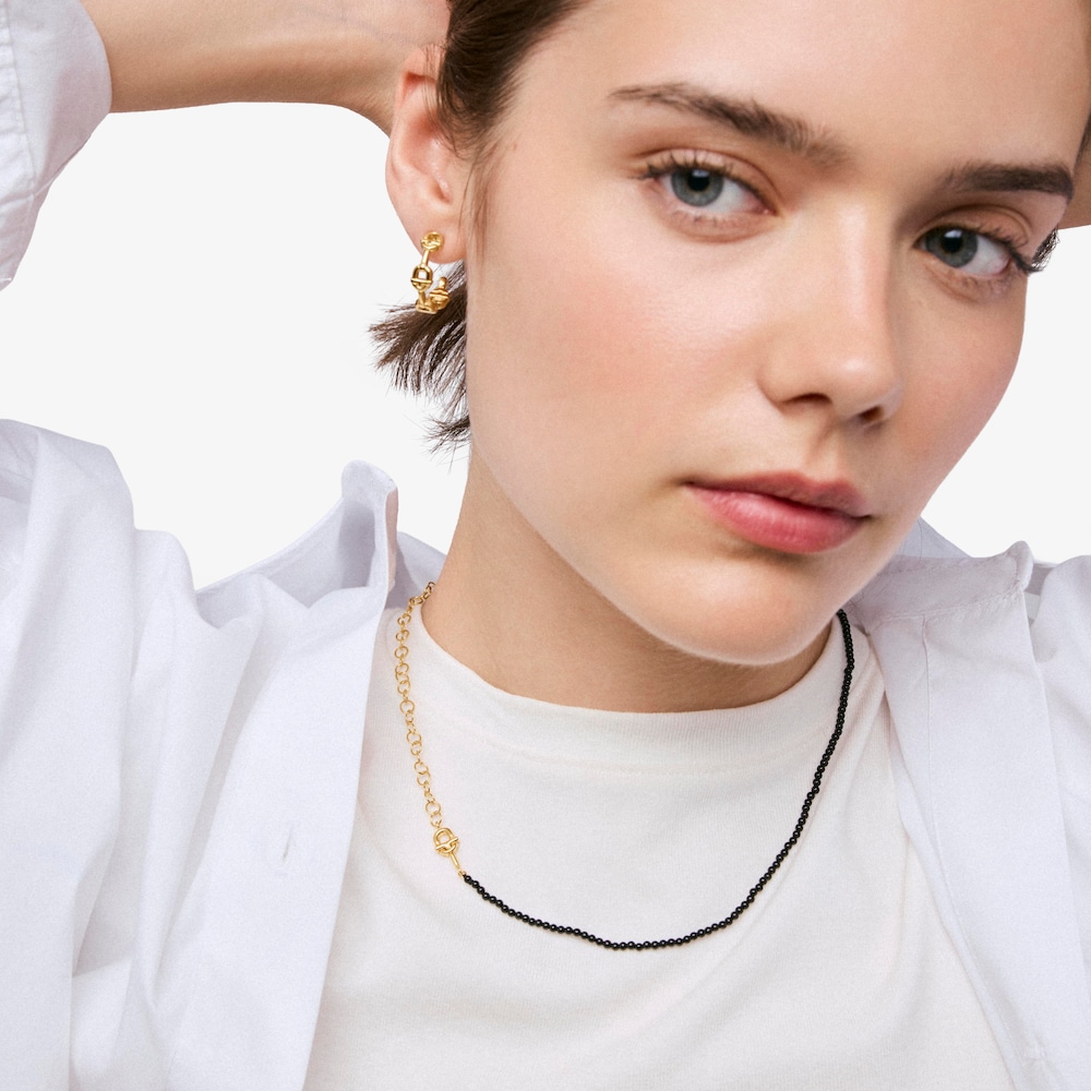 Choker in argento placcato oro 18&nbsp;kt e onice TOUS MANIFESTO