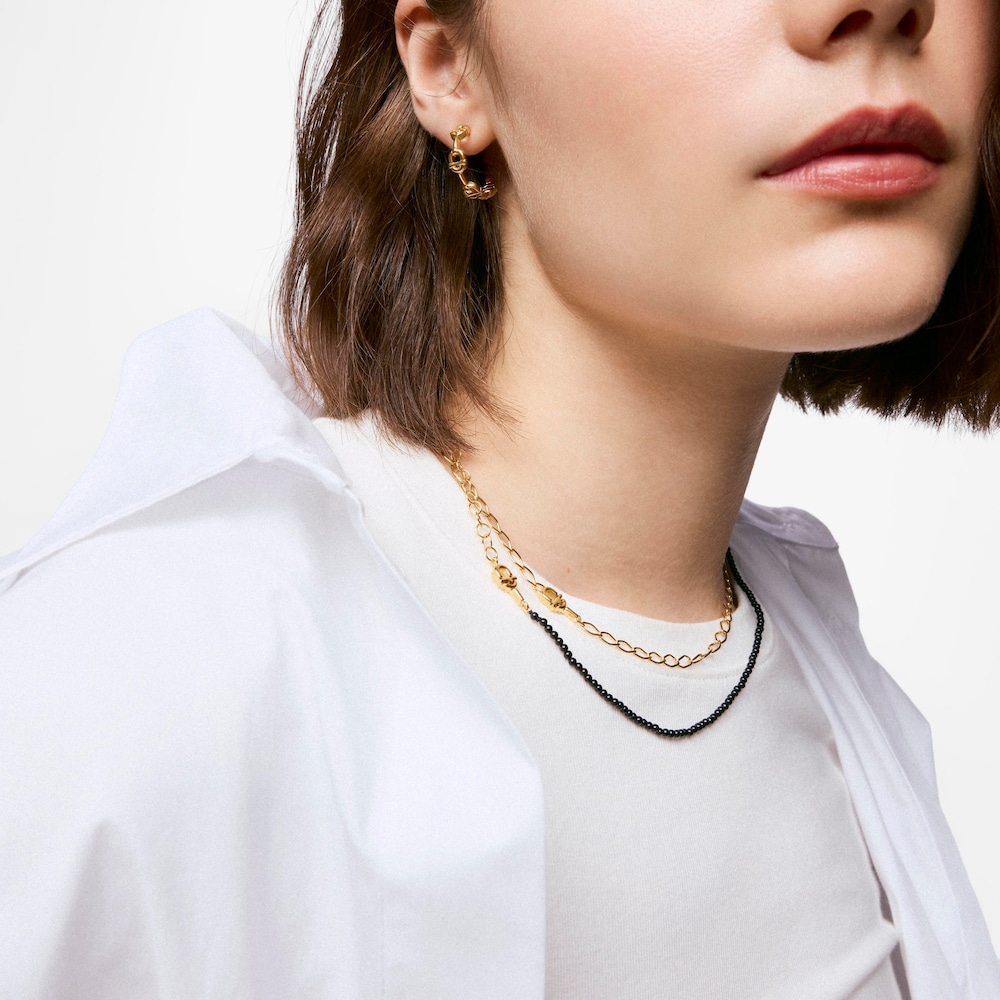 Choker in argento placcato oro 18&nbsp;kt e onice TOUS MANIFESTO