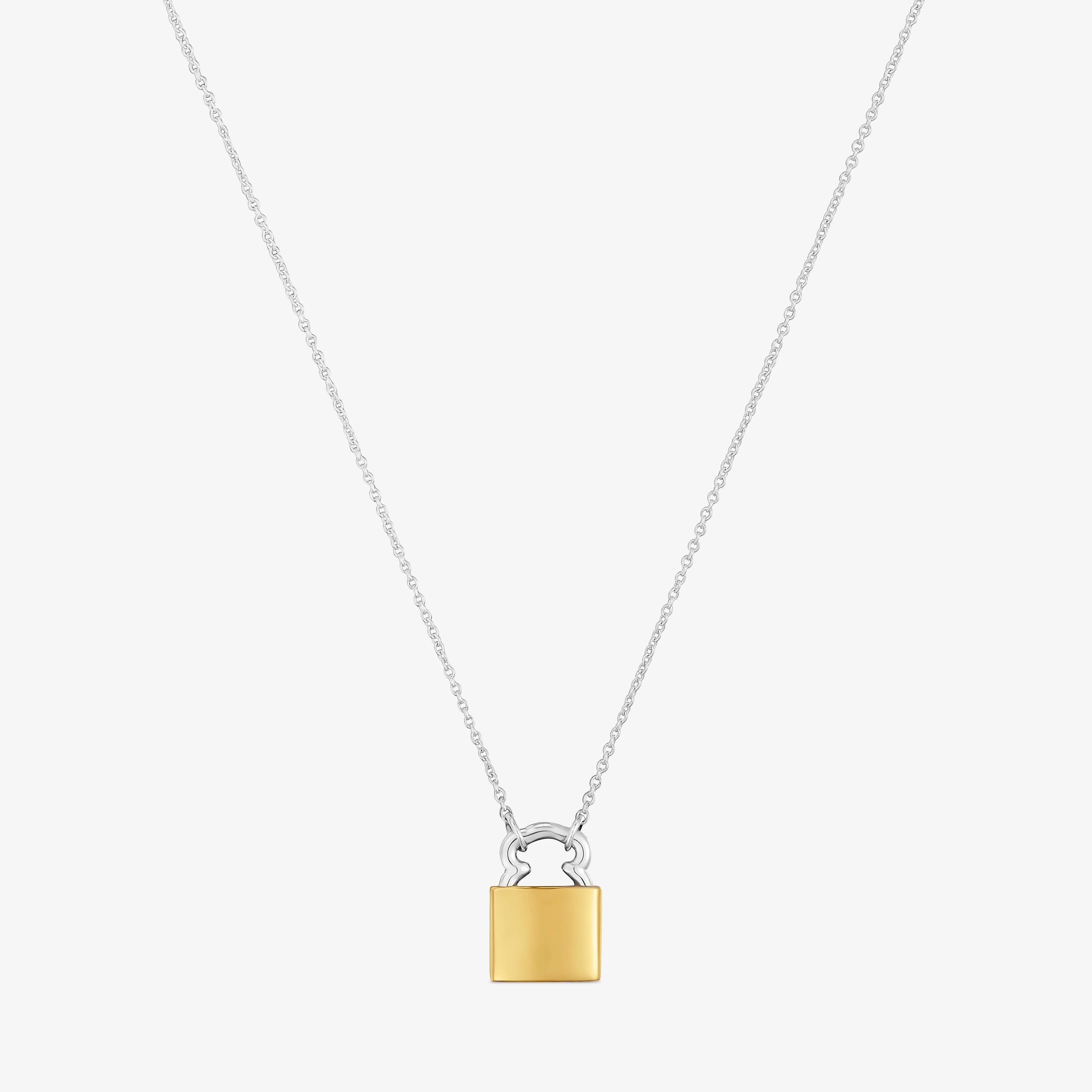 mm two-tone bear padlock motif Necklace TOUS Unlock