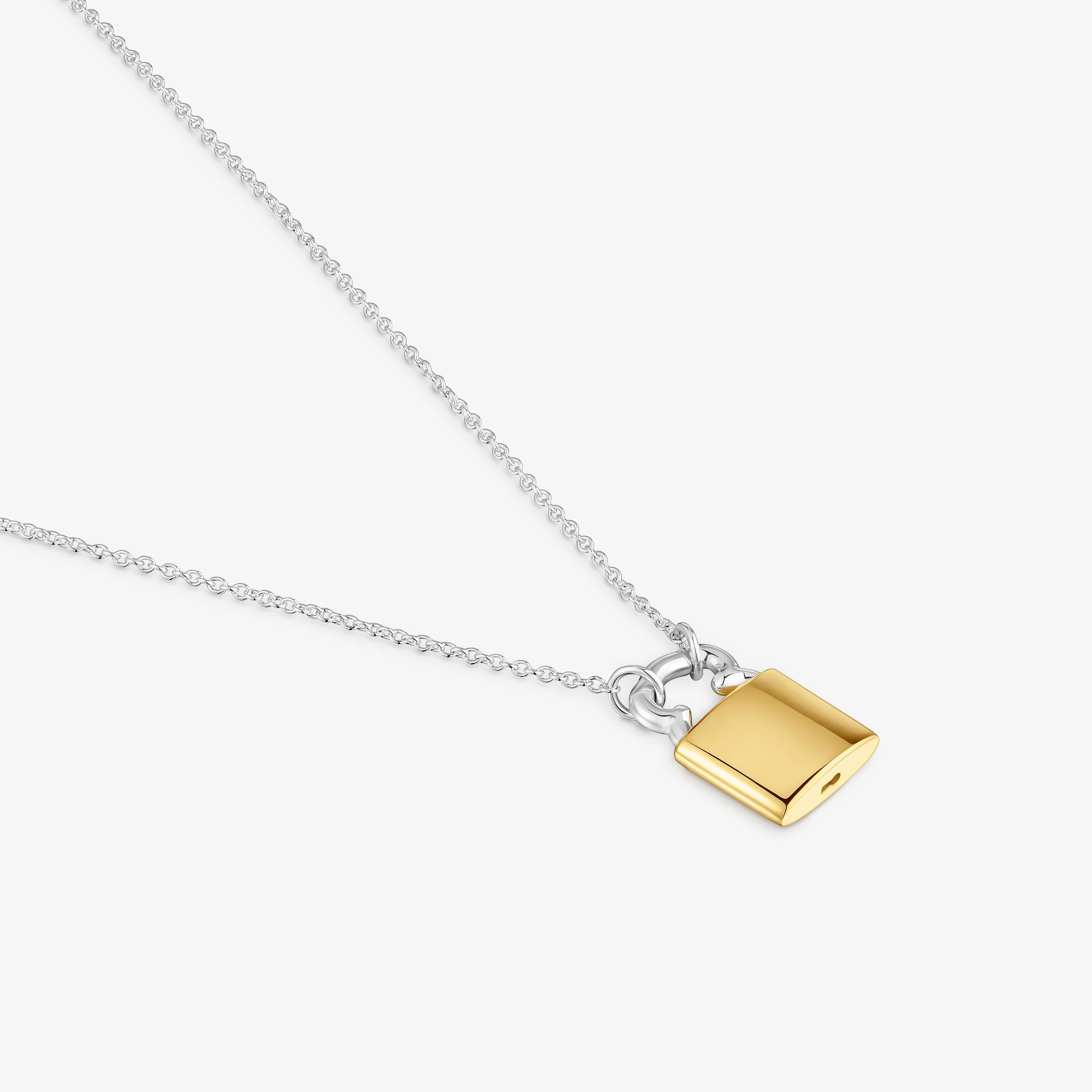mm two-tone bear padlock motif Necklace TOUS Unlock