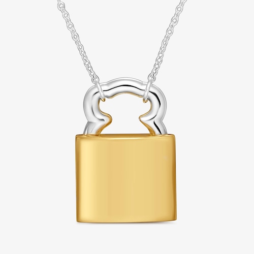 Collar bicolor motivo oso candado 23 mm TOUS Unlock