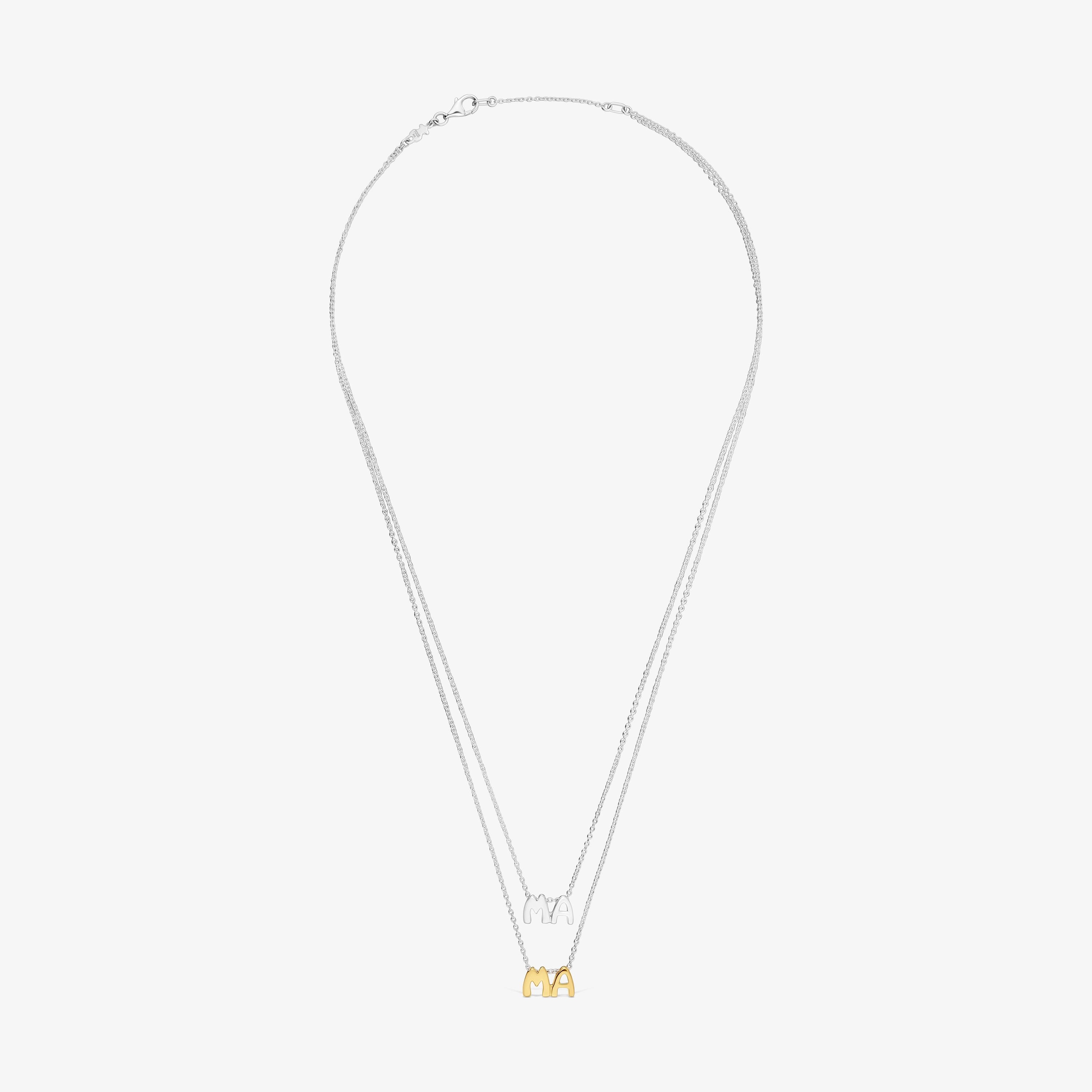 Two-tone double Necklace with motifs TOUS Mama