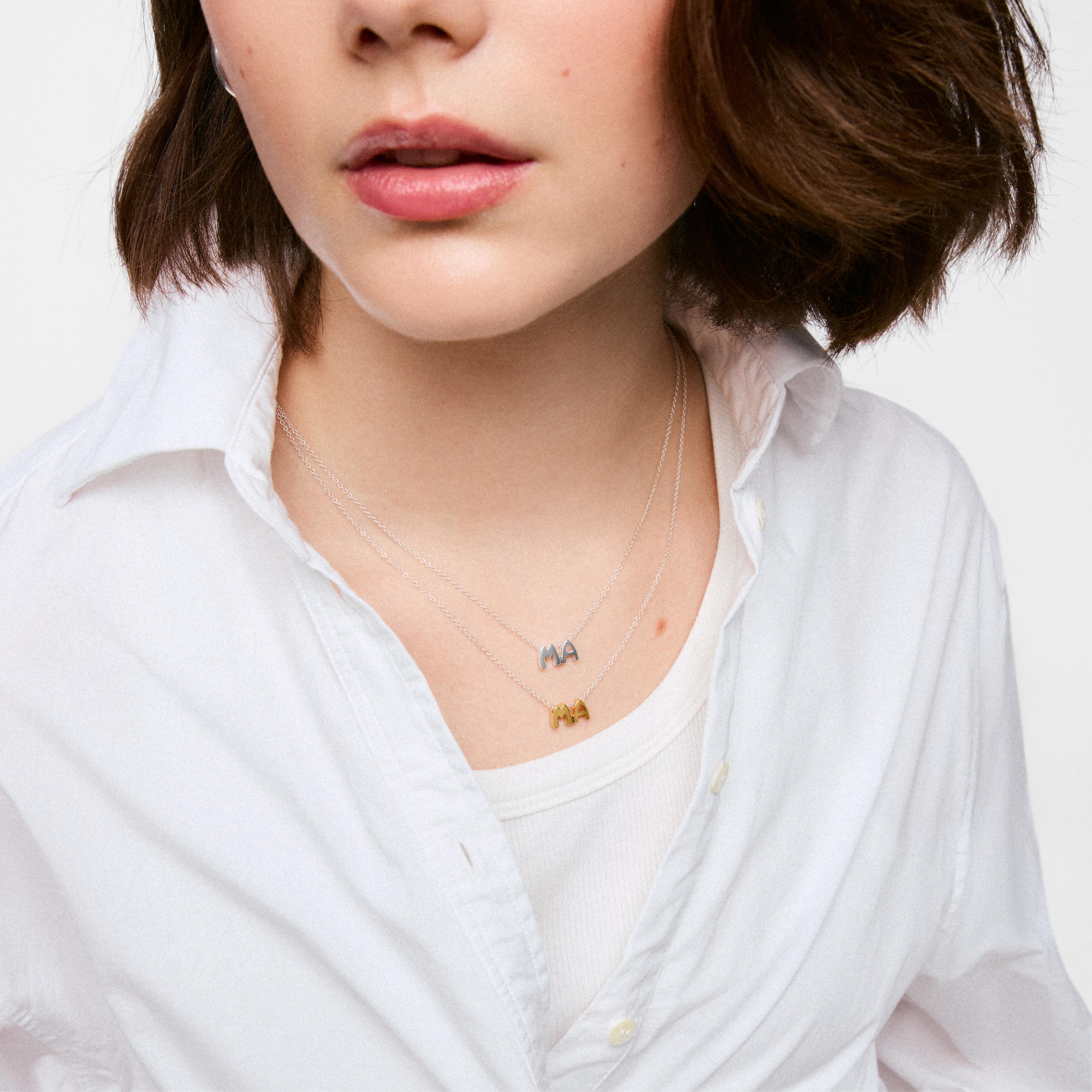 Two-tone double Necklace with motifs TOUS Mama