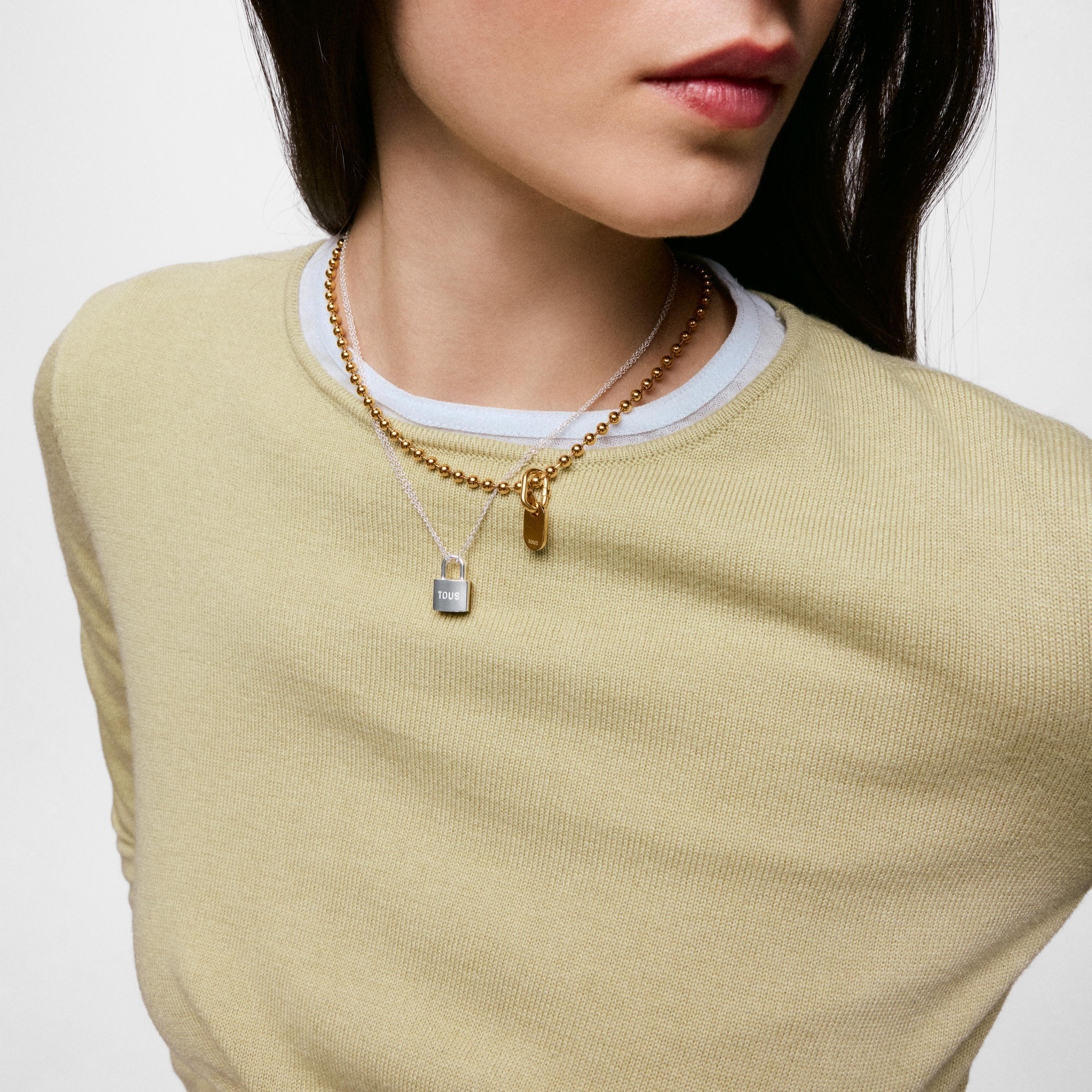 Pack of two two-tone padlock motif Necklaces TOUS Unlock
