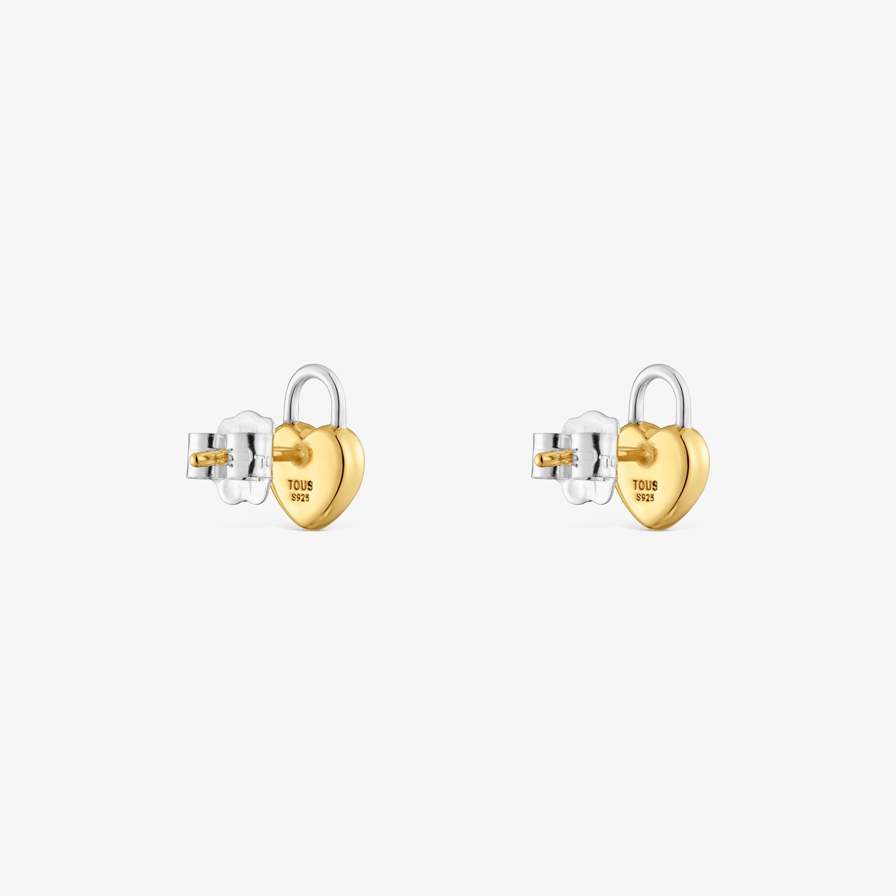 Two-tone heart padlock Earrings TOUS Unlock
