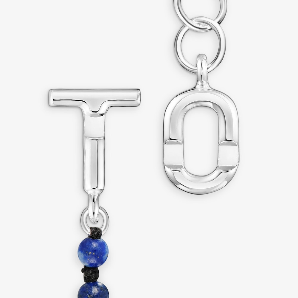 Bracelet cha&icirc;ne en argent et lapis-lazuli TOUS MANIFESTO