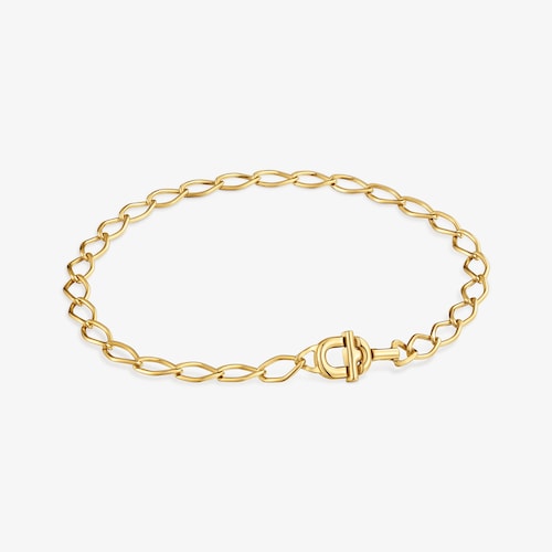 Pulsera cadena romboidal con ba&ntilde;o de oro 18 kt sobre plata TOUS MANIFESTO