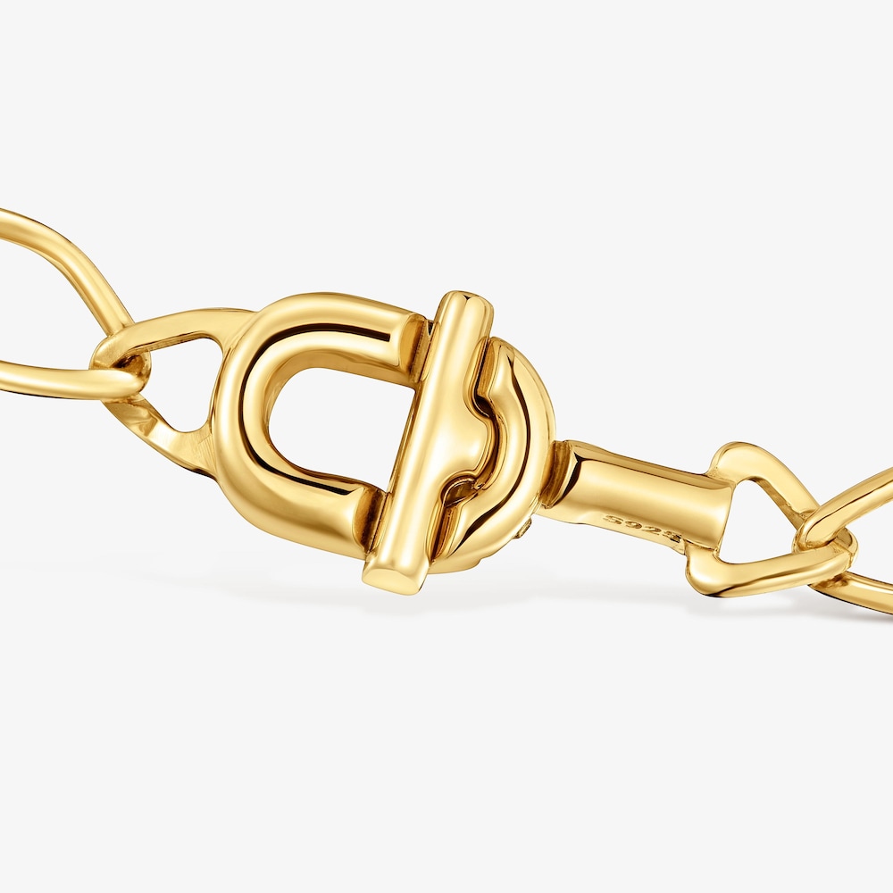 Pulsera cadena romboidal con ba&ntilde;o de oro 18 kt sobre plata TOUS MANIFESTO