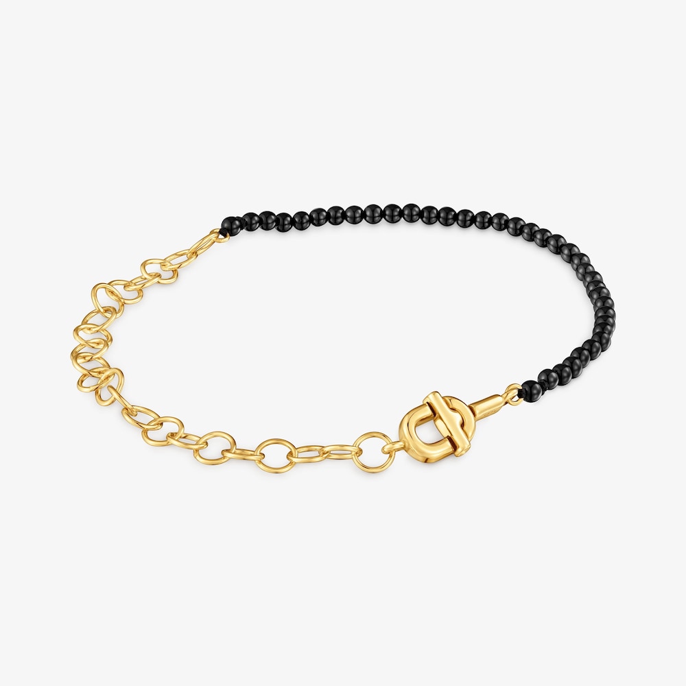 Pulsera cadena con ba&ntilde;o de oro 18 kt sobre plata y &oacute;nix TOUS MANIFESTO