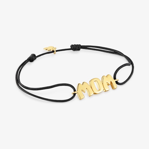 Pulsera de nylon con ba&ntilde;o de oro 18 kt sobre plata TOUS Mom
